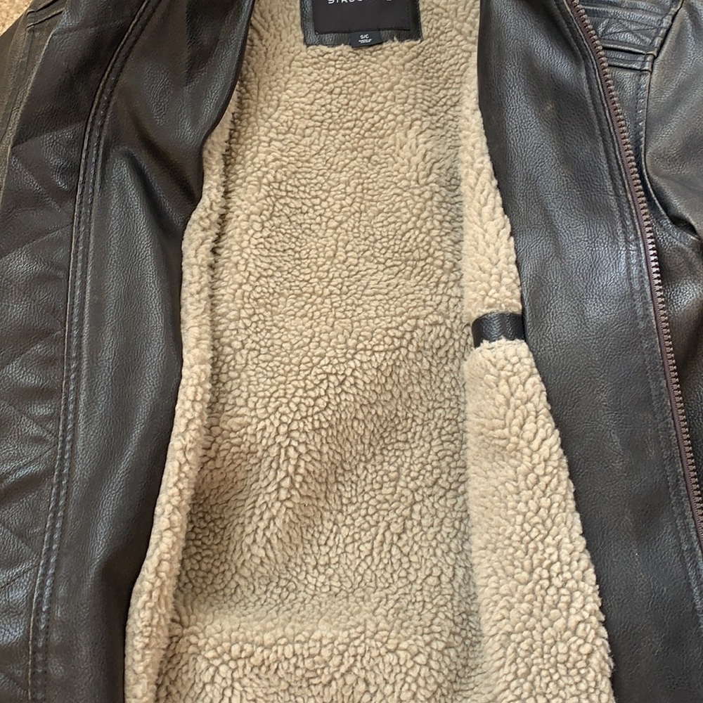 Men Structure Leather Jacket (S) - image 3